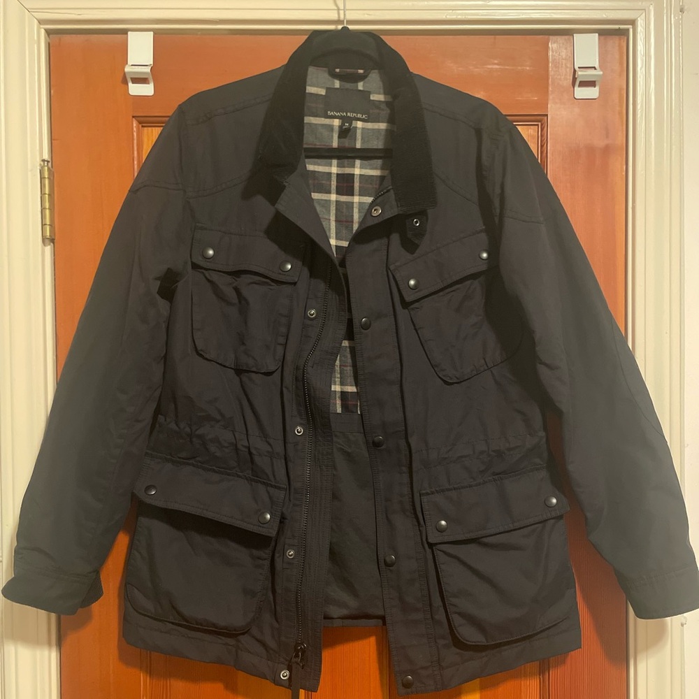 Banana Republic Water-Resistant 4-Pocket Jacket Size Medium Black